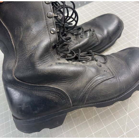 Vintage US Army Combat Jump Boots Lug Sole Men’s 9 Wide (EE) 1980’s Leather - Picture 2 of 9
